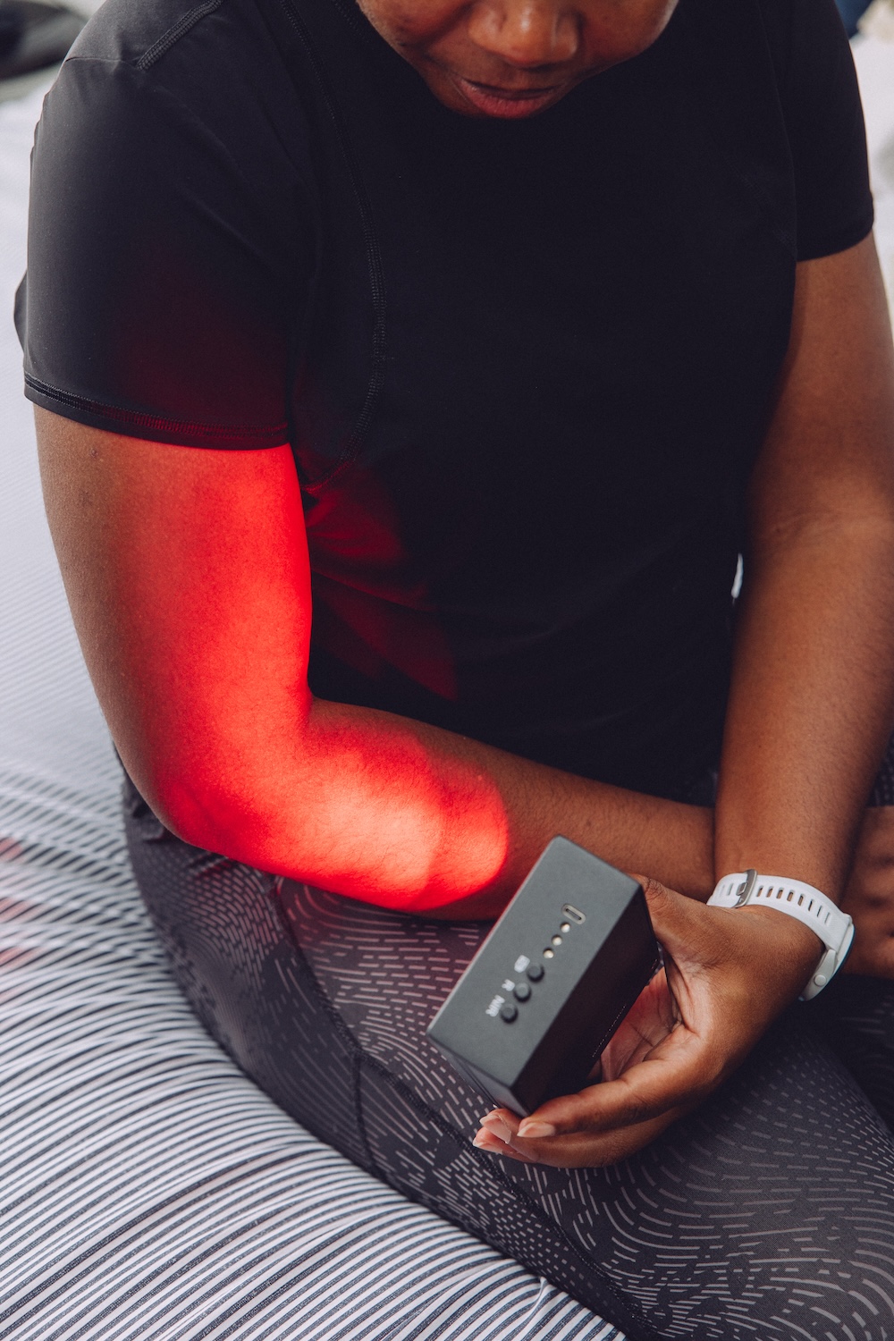 Massage Gun and Red Light Therapy for tennis elbow